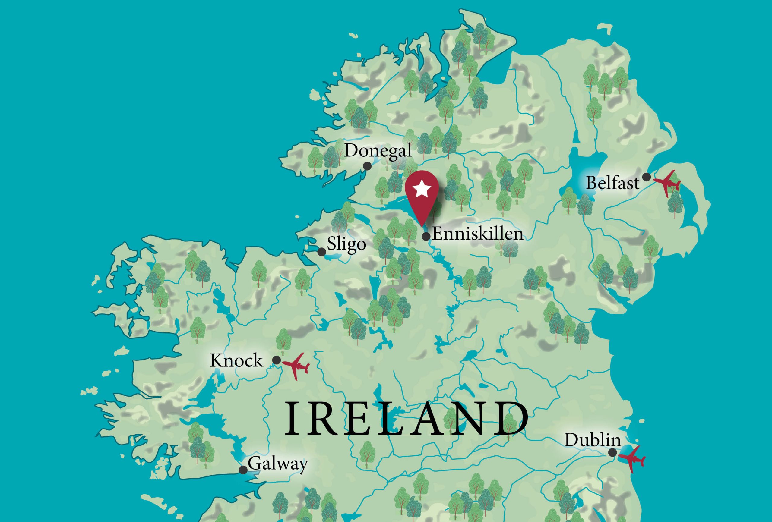 Ireland Map croped half